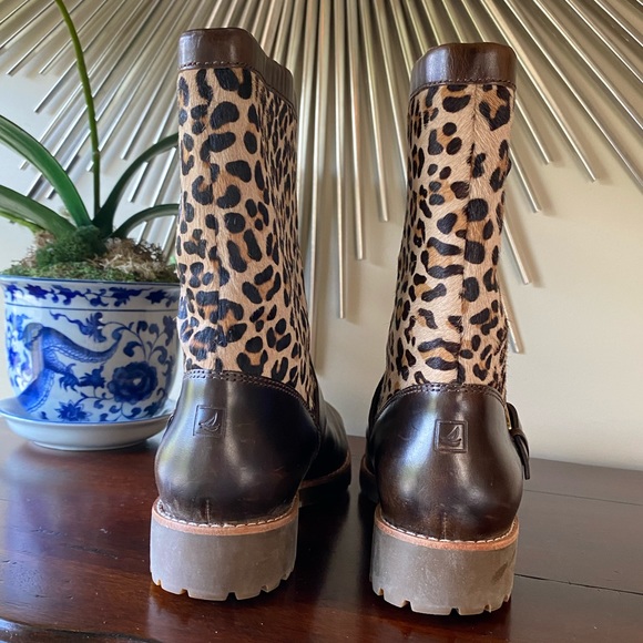 Sperry Britt Brown Leather and Leopard Boots - Picture 4 of 10